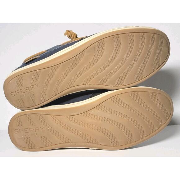 Sperry Songfish 3-Eye Boat Shoes Women’s Size 7 STS97723 Navy Tan Leather Clean - Picture 7 of 9